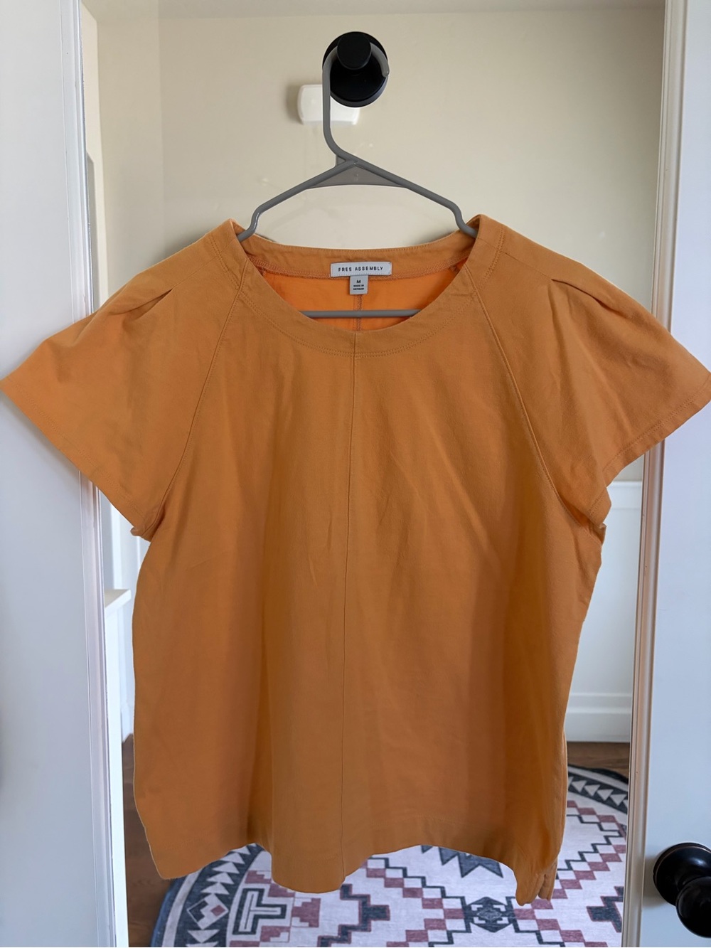 Free Assembly Orange Short-Sleeve Boxy Cotton Tee